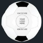 Custom Business Company Logo Image Text Template Soccer Ball<br><div class="desc">Custom Upload Add Company Business Logo Image Create Your Own Elegant Soccer Ball.</div>