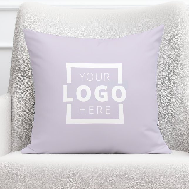 Custom Business Company Logo Lavender Throw Pillow (Creator Uploaded)