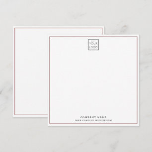 Custom Business Company Logo Maroon Square Note Card