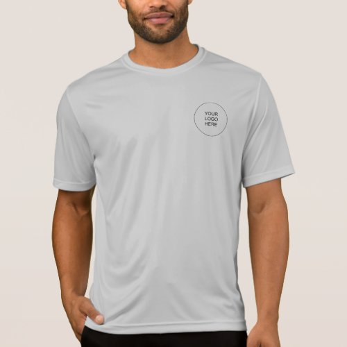 Custom Business Company Logo Mens Silver T_Shirt