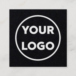 Custom Business Company Logo Minimal Black Square Business Card