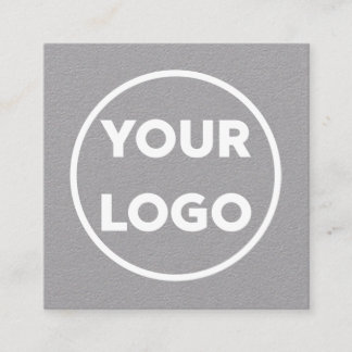 Custom Business Company Logo Minimal Grey Square Business Card