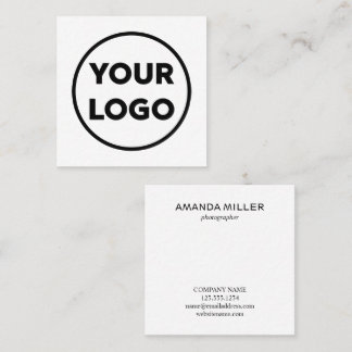 Custom Business Company Logo Minimalist Square Business Card