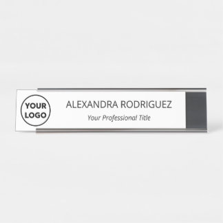 Custom Business Company Logo Name Job Title Desk Name Plate