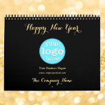 Custom Business Company Logo Office 2025 Photo Calendar<br><div class="desc">Create your own custom, personalized, beautiful elegant faux gold script typography font, New Year 2024 business company corporate charity fundraiser event logo full year wall calendar. To customize, simply type in your greetings for the front and back of the calendar, the company / business name (for the cover of the...</div>