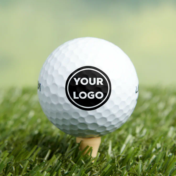 Custom Business Company Logo on Black Golf Balls | Zazzle