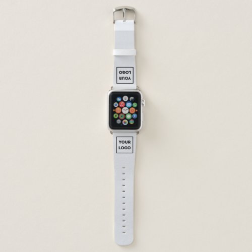 Custom Business Company Logo on Gray Apple Watch Band