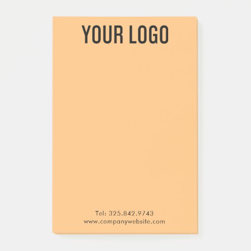 Custom Business Company Logo Orange Post_it Notes