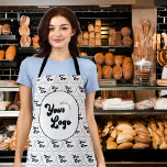 Custom Business Company Logo Pattern Black & White Apron<br><div class="desc">Promote your business with this cool apron,  featuring your custom logo pattern. Easily add your logo by clicking on the "personalize" option.</div>
