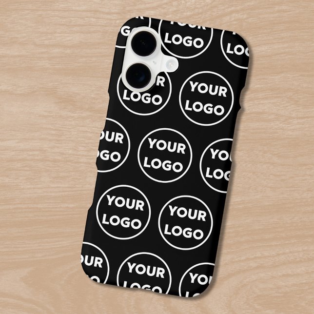 Custom Business Company Logo Pattern on Black Case-Mate iPhone Case (Custom Business Company Logo Pattern on Black Case-Mate iPhone Case in situ)