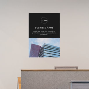 Custom Business Company Logo Photo & Text Simple Wall Decal