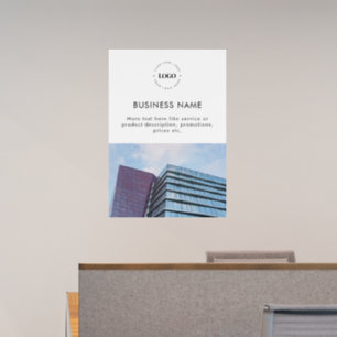 Custom Business Company Logo Photo & Text Simple  Wall Decal