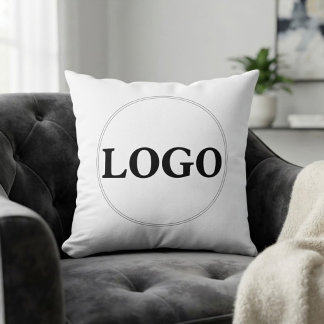 Custom Business Company Logo Promotional Branded  Throw Pillow
