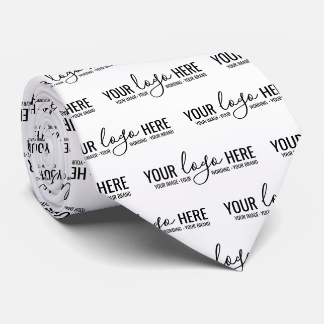 Custom Business Company Logo Promotional Pattern Neck Tie (Rolled)