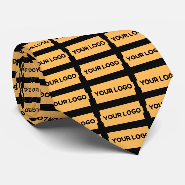Custom Business Company Logo Promotional Pattern  Neck Tie (Rolled)