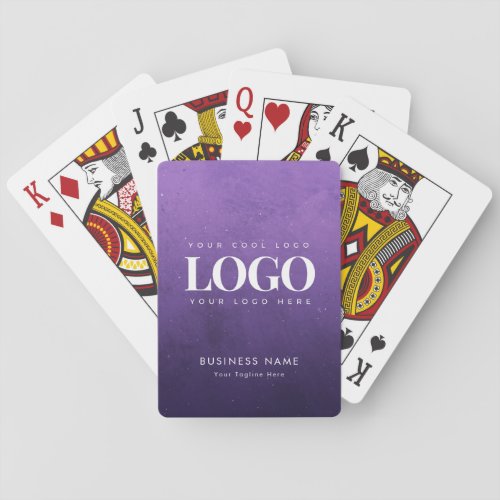 Custom Business Company Logo Purple Galaxy Cosmos  Poker Cards