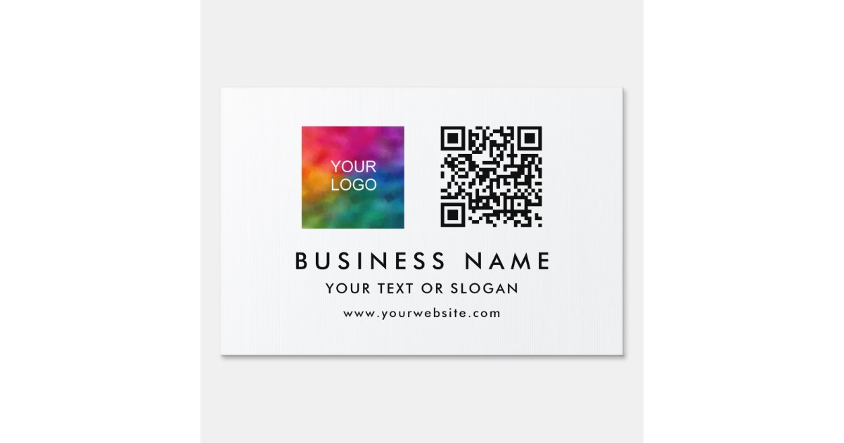 Custom Business Company Logo QR Code Best Yard Sign | Zazzle