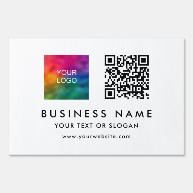 Custom Business Company Logo QR Code Best Yard Sign (Front)
