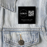 Custom Business Company Logo QR Code Minimalist Button<br><div class="desc">Promote your business with this modern button,  featuring custom logo,  QR Code & text. Easily add your logo by clicking on the "personalize" option.</div>