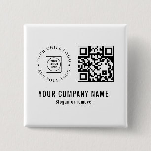 Custom Business Company Logo QR Code Minimalist Button