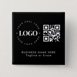 Custom Business Company Logo QR Code Minimalist Button