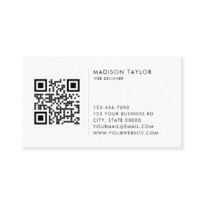 Custom Business Company Logo QR Code Minimalist Card