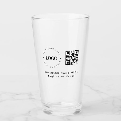 Custom Business Company Logo QR Code Minimalist  Glass