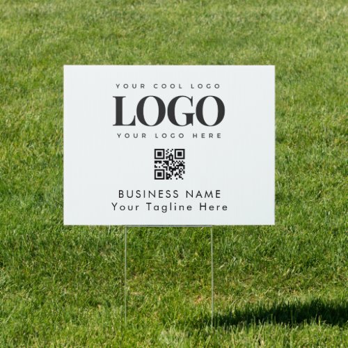 Custom Business Company Logo  Qr Code Minimalist Sign