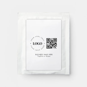Custom Business Company Logo QR Code Minimalist Tea Bag Drink Mix