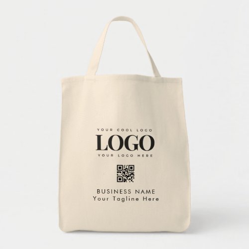 Custom Business Company Logo Qr Code Minimalist Tote Bag