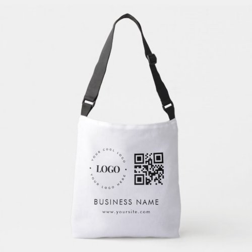 Custom Business Company Logo QR Code Scan  Text Crossbody Bag