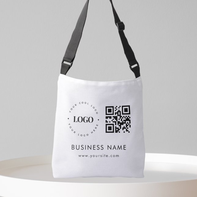 Custom Business Company Logo QR Code Scan & Text Crossbody Bag (Creator Uploaded)