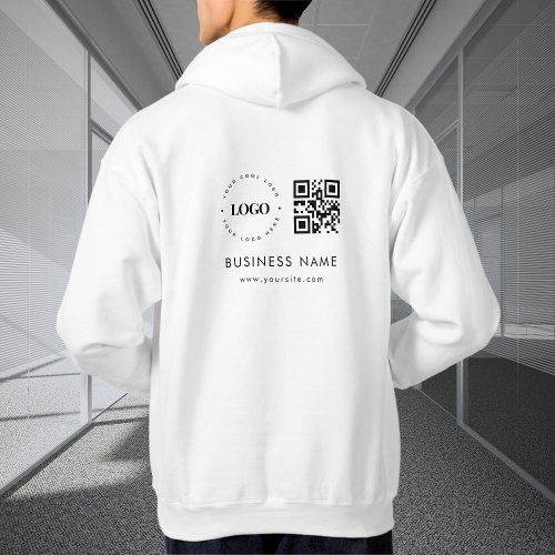 Custom Business Company Logo QR Code Scan  Text  Hoodie