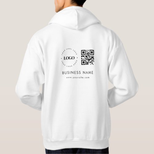 Custom Business Company Logo QR Code Scan  Text  Hoodie