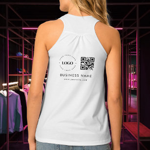 Custom Business Company Logo QR Code Scan & Text   Tank Top