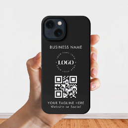 Custom Business Company Logo QR Code &amp; Text Simple iPhone 13 Case