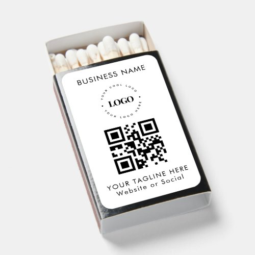 Custom Business Company Logo QR Code  Text Simple Matchboxes