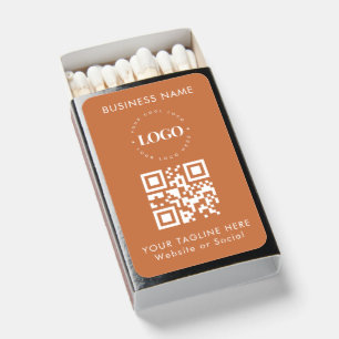 Custom Business Company Logo QR Code & Text Simple Matchboxes