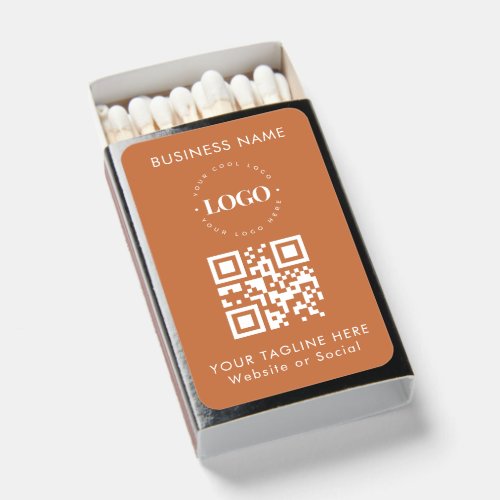 Custom Business Company Logo QR Code  Text Simple Matchboxes