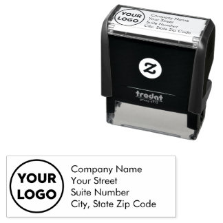 Custom Business Company Logo Return Address Self-inking Stamp