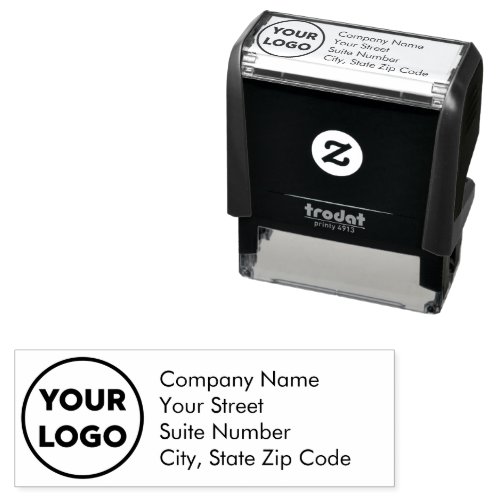 Custom Business Company Logo Return Address Self_inking Stamp