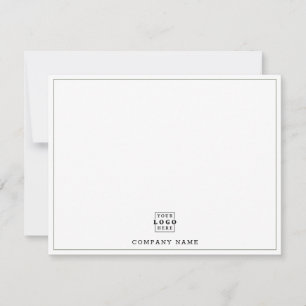 Custom Business Company Logo Sage Green Border Note Card