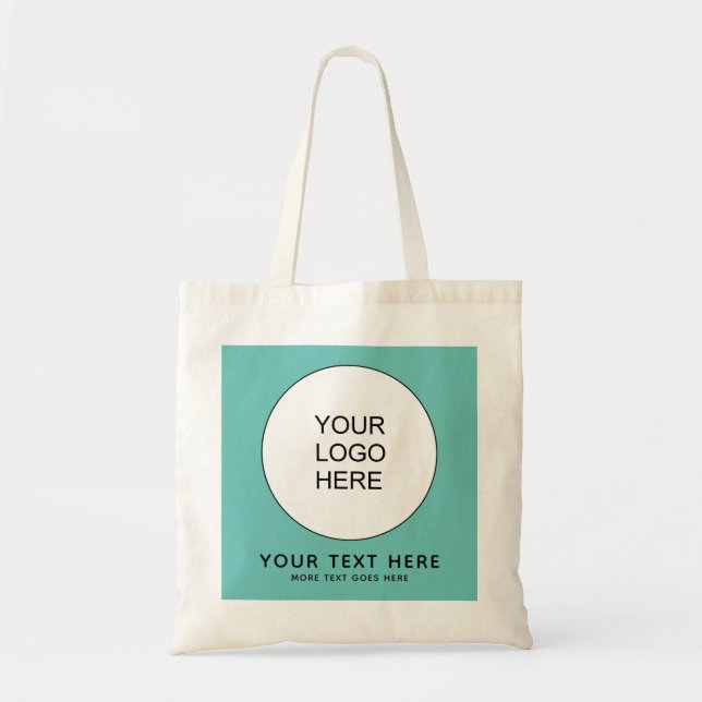 Custom Business Company Logo Template Natural Tote Bag (Front)