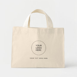 Custom Business Company Logo Text Here Large Mini Tote Bag