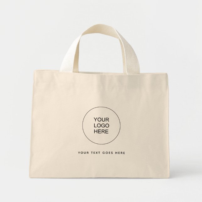 Custom Business Company Logo Text Here Large Mini Tote Bag (Front)