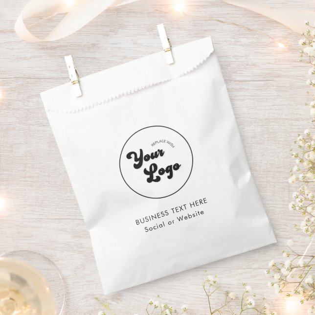 Custom Business Company Logo & Text Promotional    Favor Bag (Clipped)