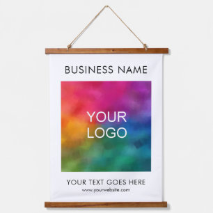 Custom Business Company Logo Text Template Hanging Tapestry