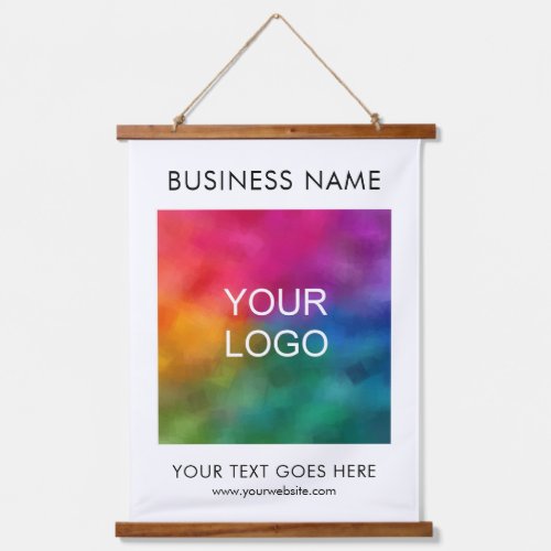 Custom Business Company Logo Text Template Hanging Tapestry