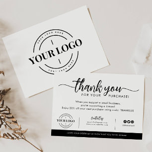 Custom Business Company Logo Thank You Purchase Card