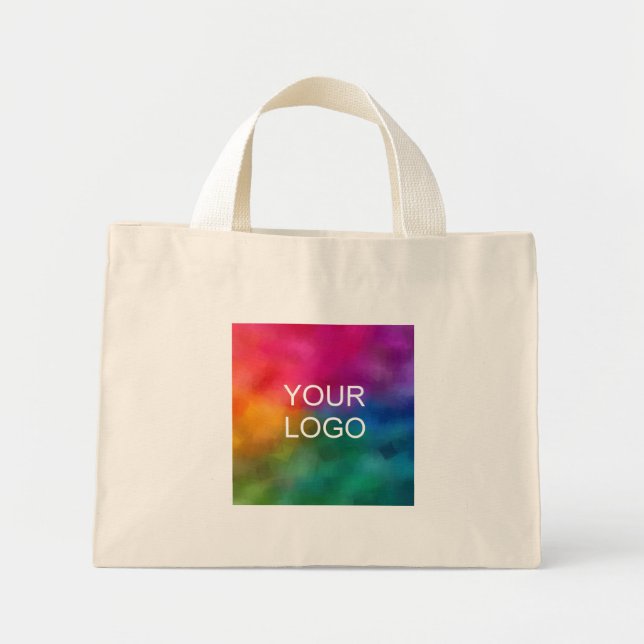 Custom Business Company Logo Upload Your Photo Mini Tote Bag (Front)